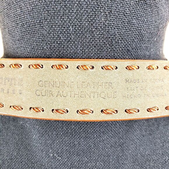 LIZ CLAIBORNE Brown Suede Leather Top Stitching Belt Size S - Picture 5 of 10